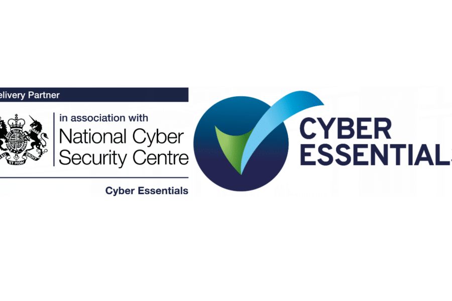 Cyber Essentials and National Cyber Security Centre logos side by side, symbolising the government-backed cybersecurity framework for businesses.